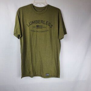 Lumber Legs Green Mens Short Sleeve Tshirt "Crush The Stereotype" Sz Lrg